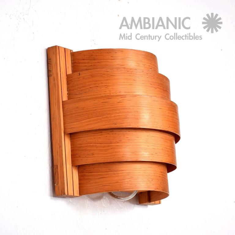 Mid-Century Modern Teak Wall Sconce, Scandinavian Mid ...
