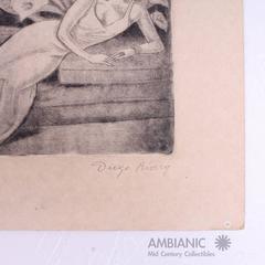 Natasha Gelman Etching, Signed Diego Rivera NO COA 80/100