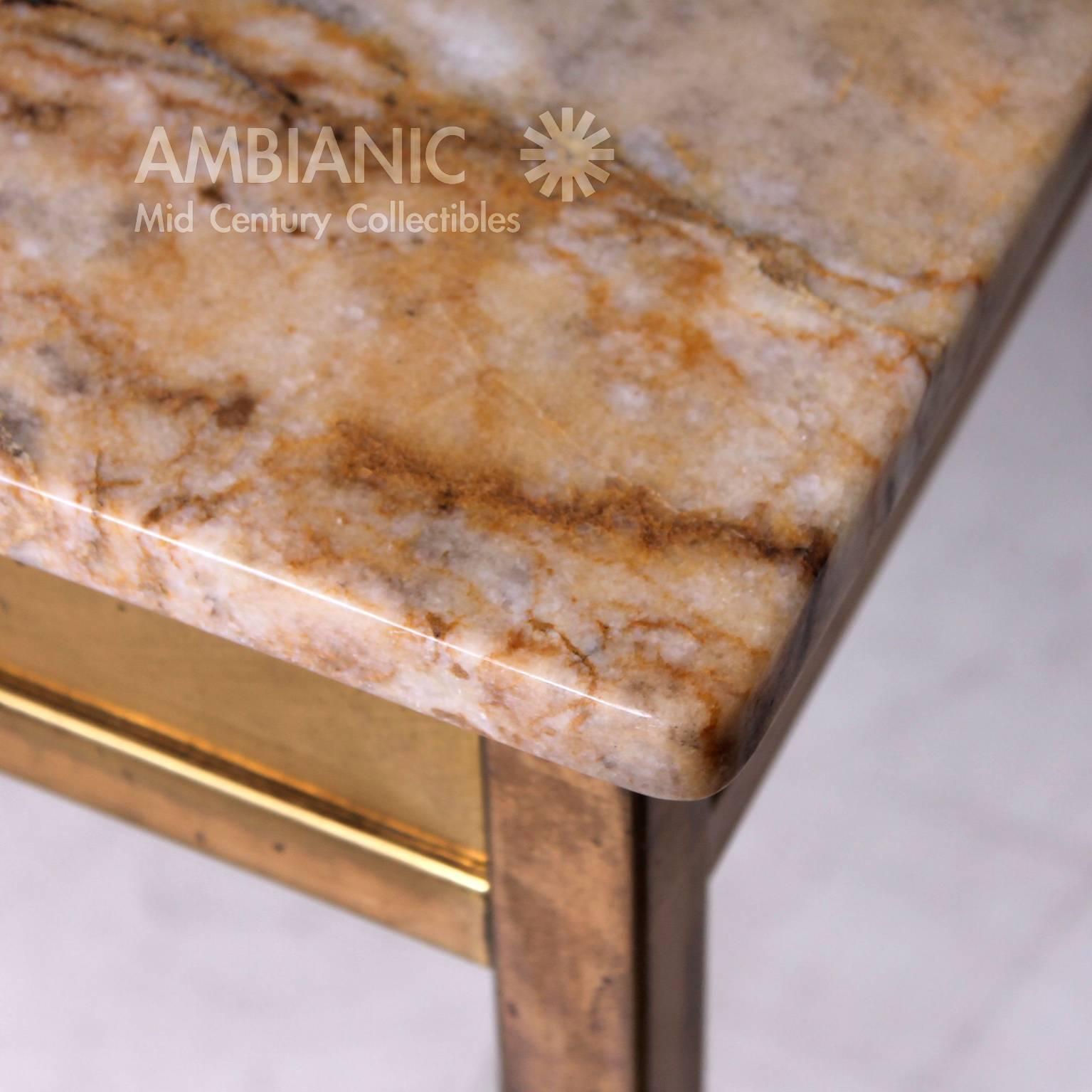 Brass Marble and Bronze Dining Conference Table