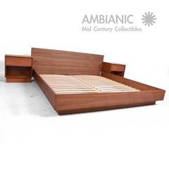 Danish Modern Teak Platfom Bed King Size, Mid-Century Modern