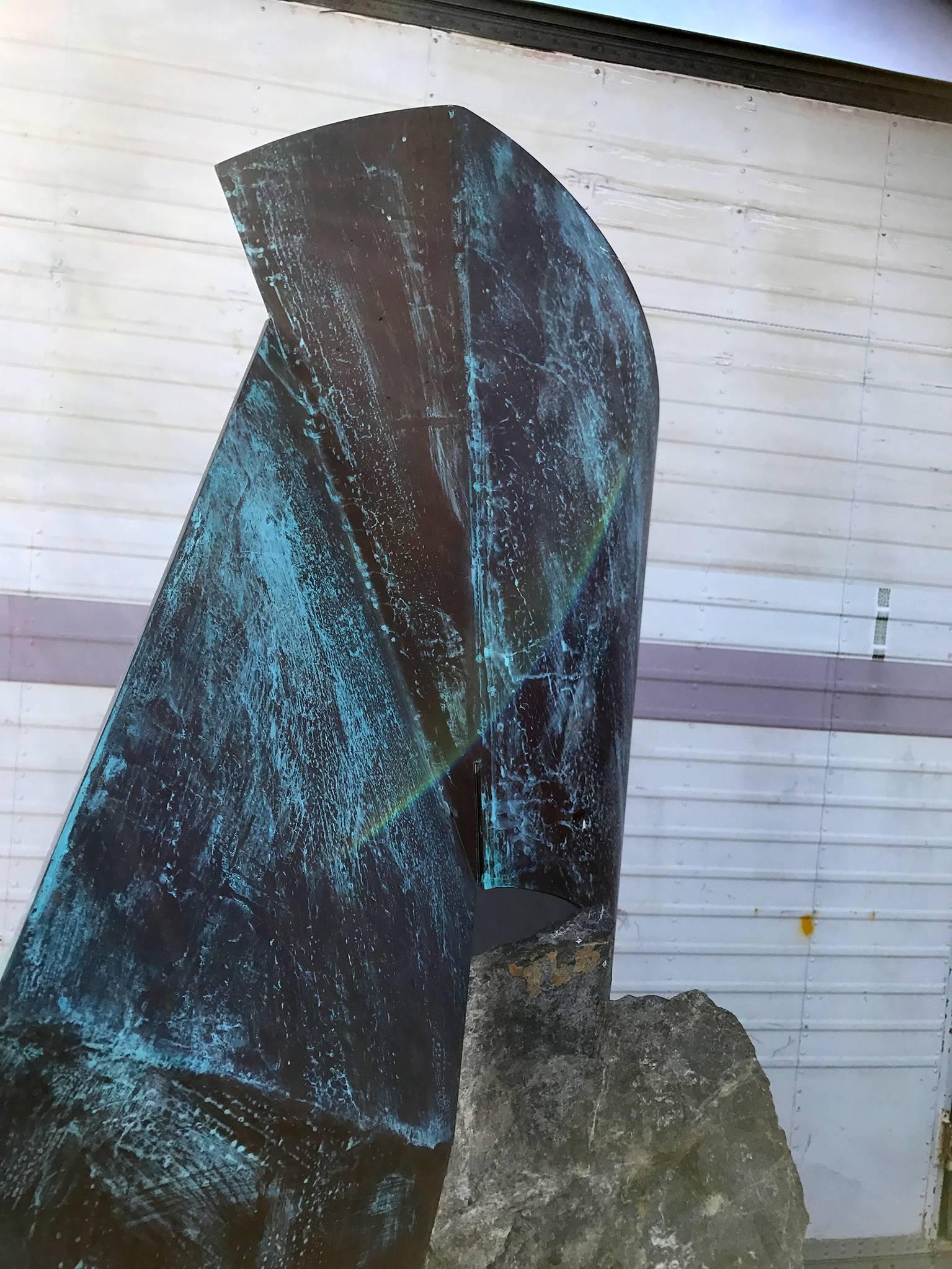 Custom Contemporary Stone and Copper Sculpture 1