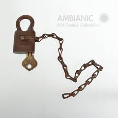 Antique Brass Lock for USN with Key and Chain