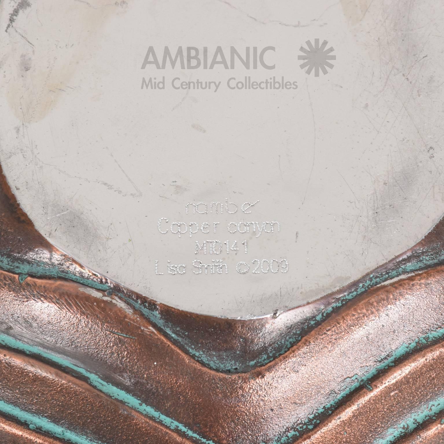 Contemporary Nambe Copper Bowl by Lisa Smith, Mid-Century Modern Style