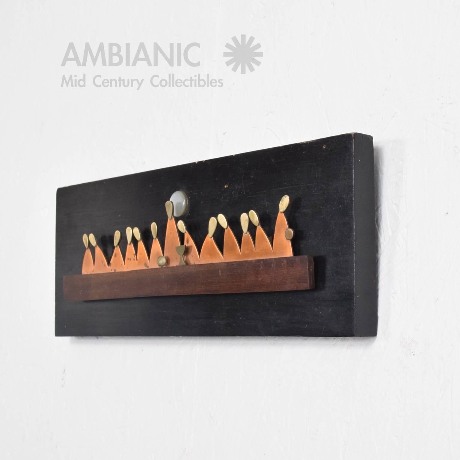 For your consideration a vintage last supper wall-mounted plaque/sculpture. Stamped in the back 