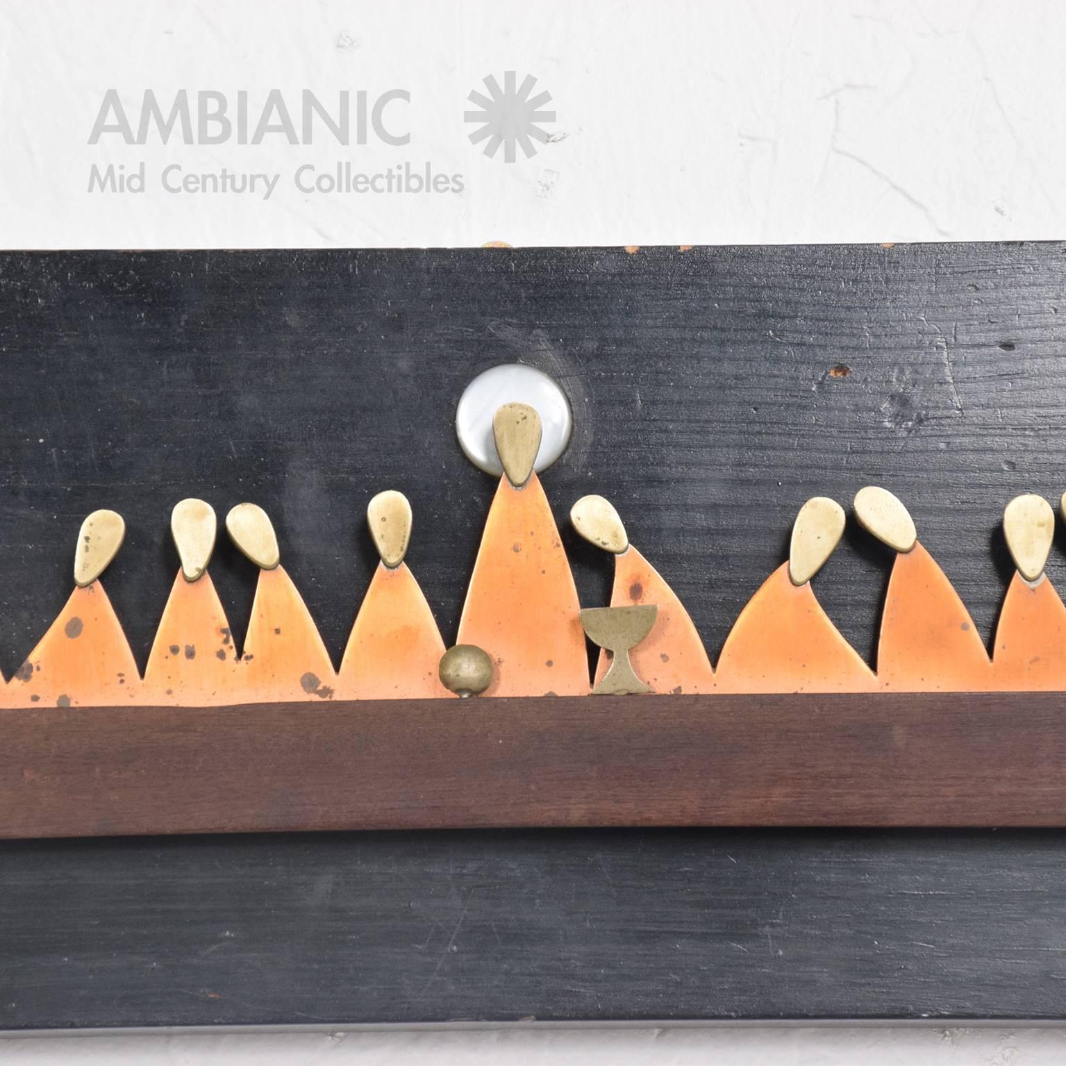 Mexican Los Castillo Abstract Modern Wall Sculpture The Last Supper