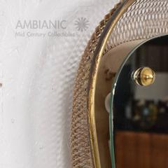 Mid-Century Modern Italian Mirror with Built in Light Sconce