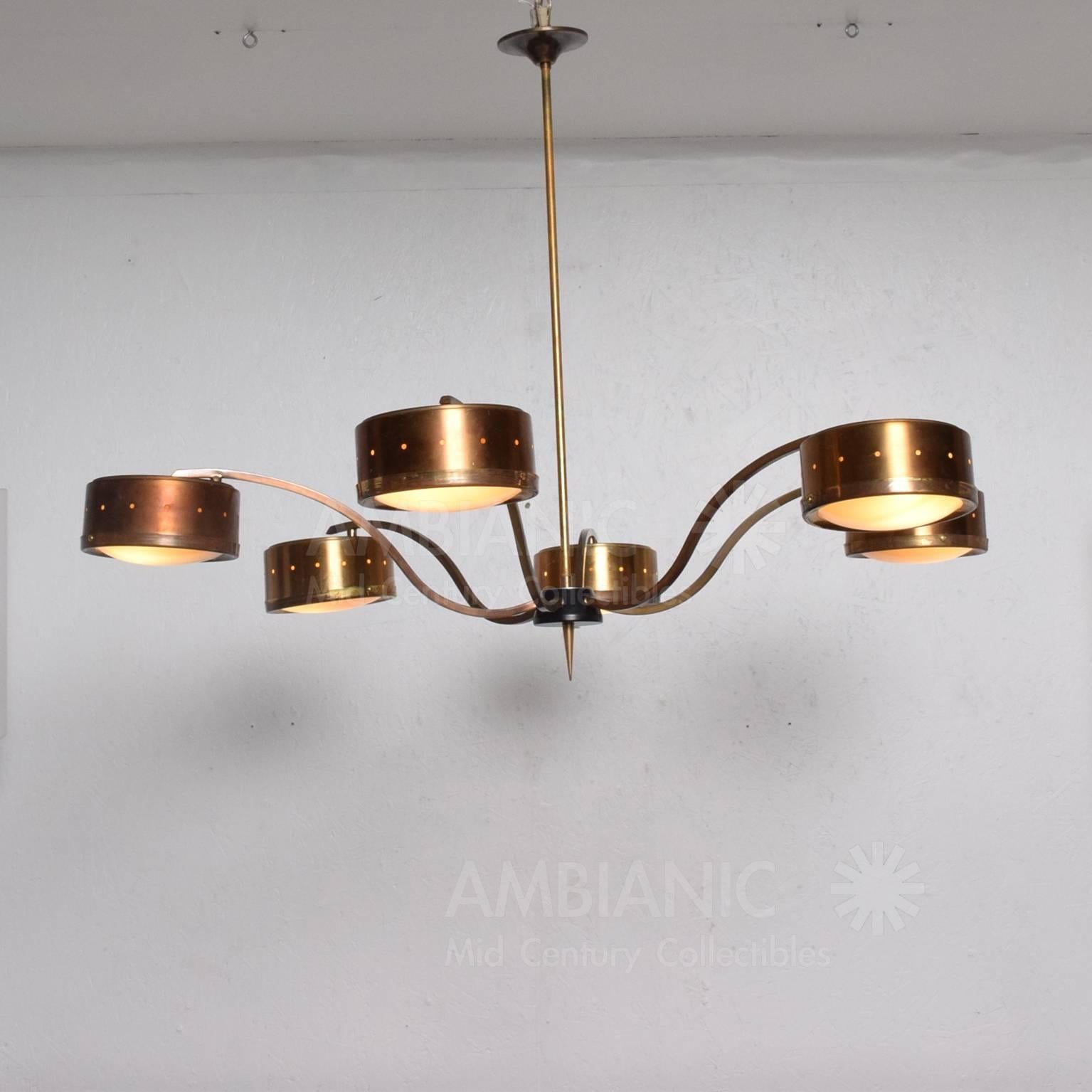 Mid-Century Modern Sculptural Chandelier with Six Arms 1