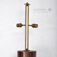 Custom Mexican Modernist Table Lamp in Rosewood and Brass #2