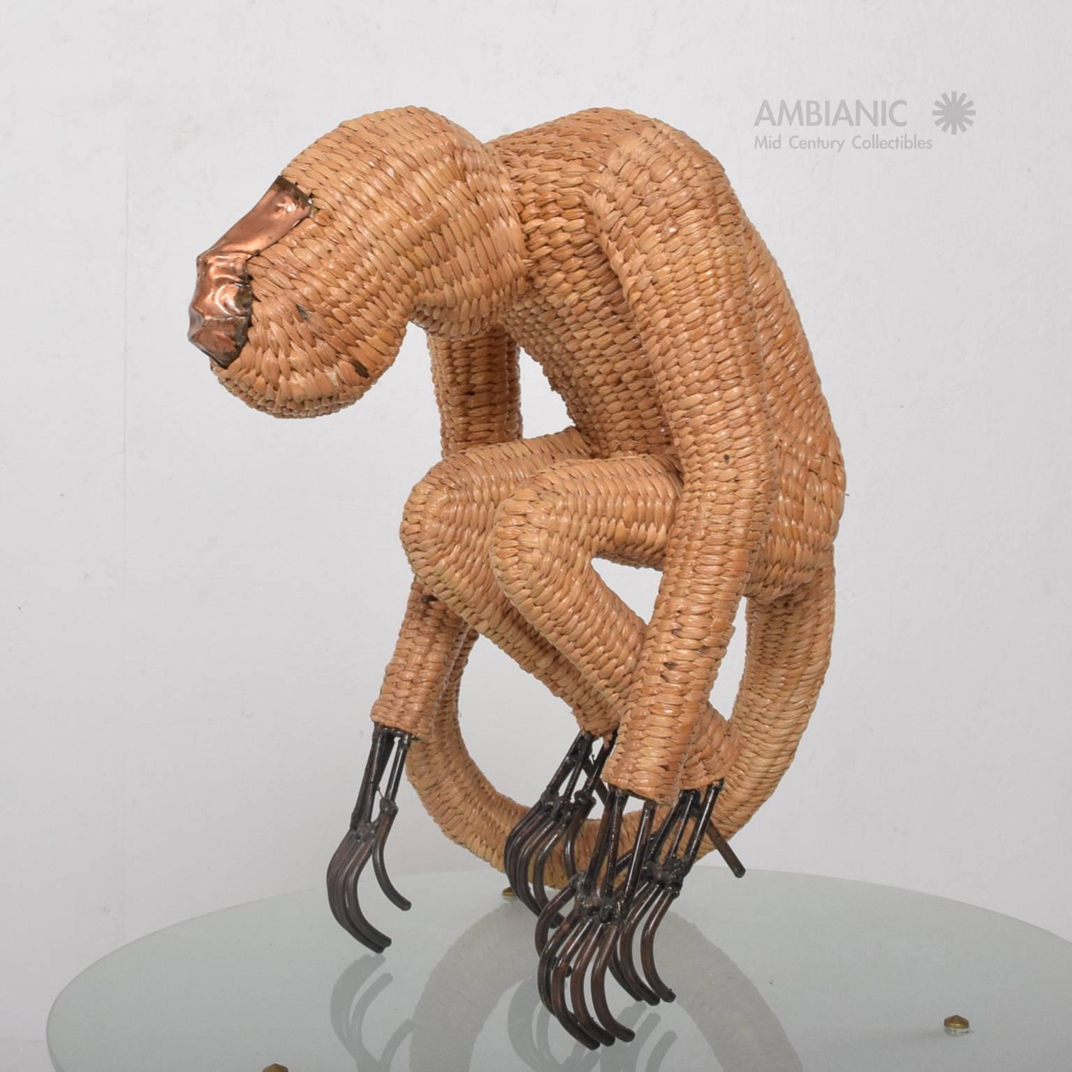 For your consideration a wicker monkey sculpture by Mario Lopez Torres

Beautiful original condition. 

Measure: 18" H x 17" D x 15" W

