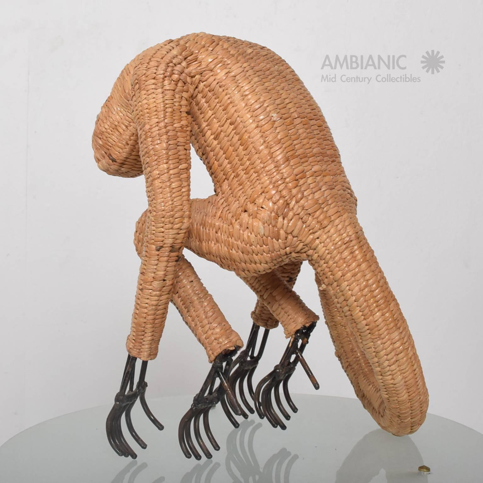 Modern Mario Lopez Torres Wicker Monkey Sculpture
