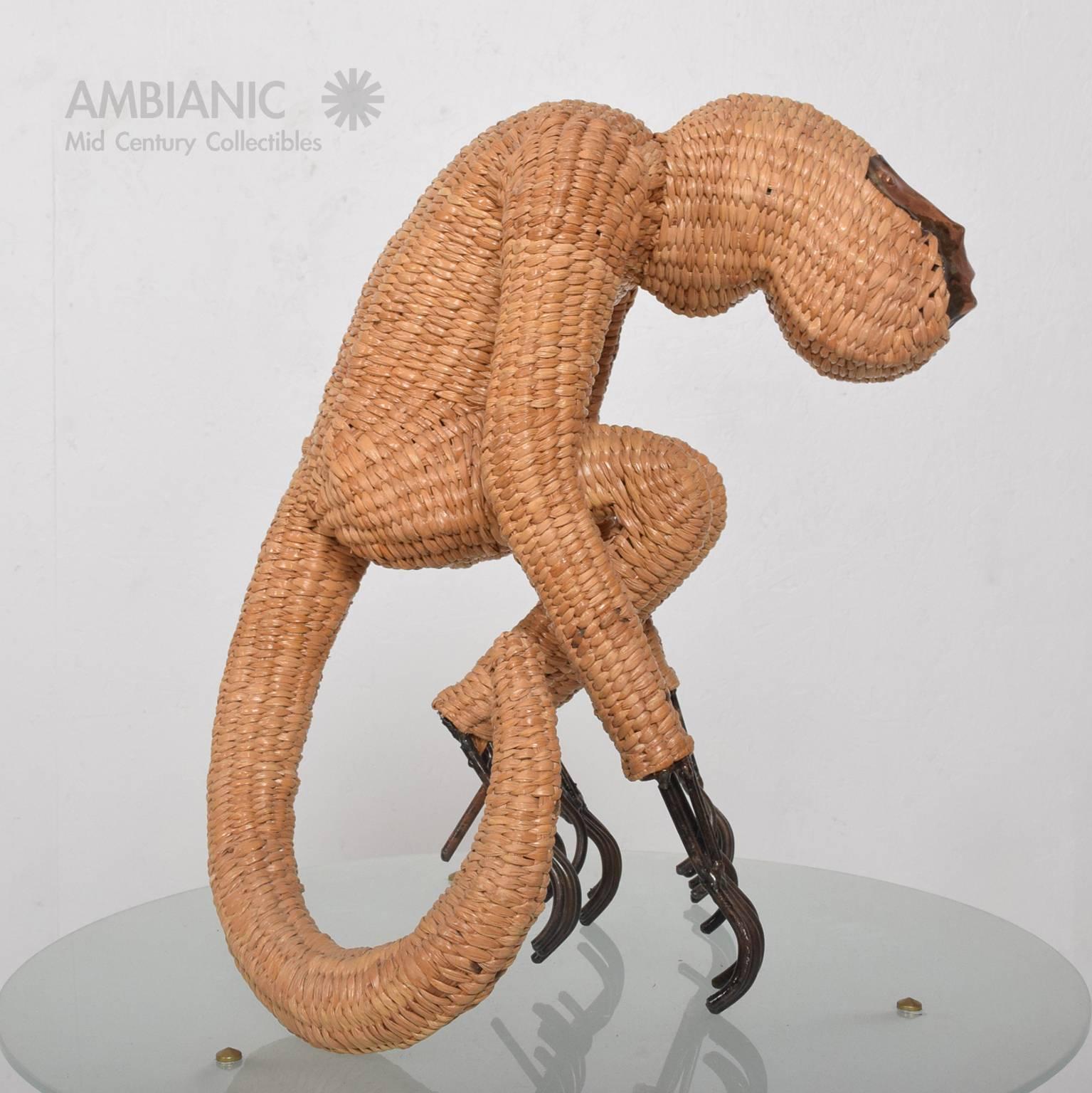 Copper Mario Lopez Torres Wicker Monkey Sculpture