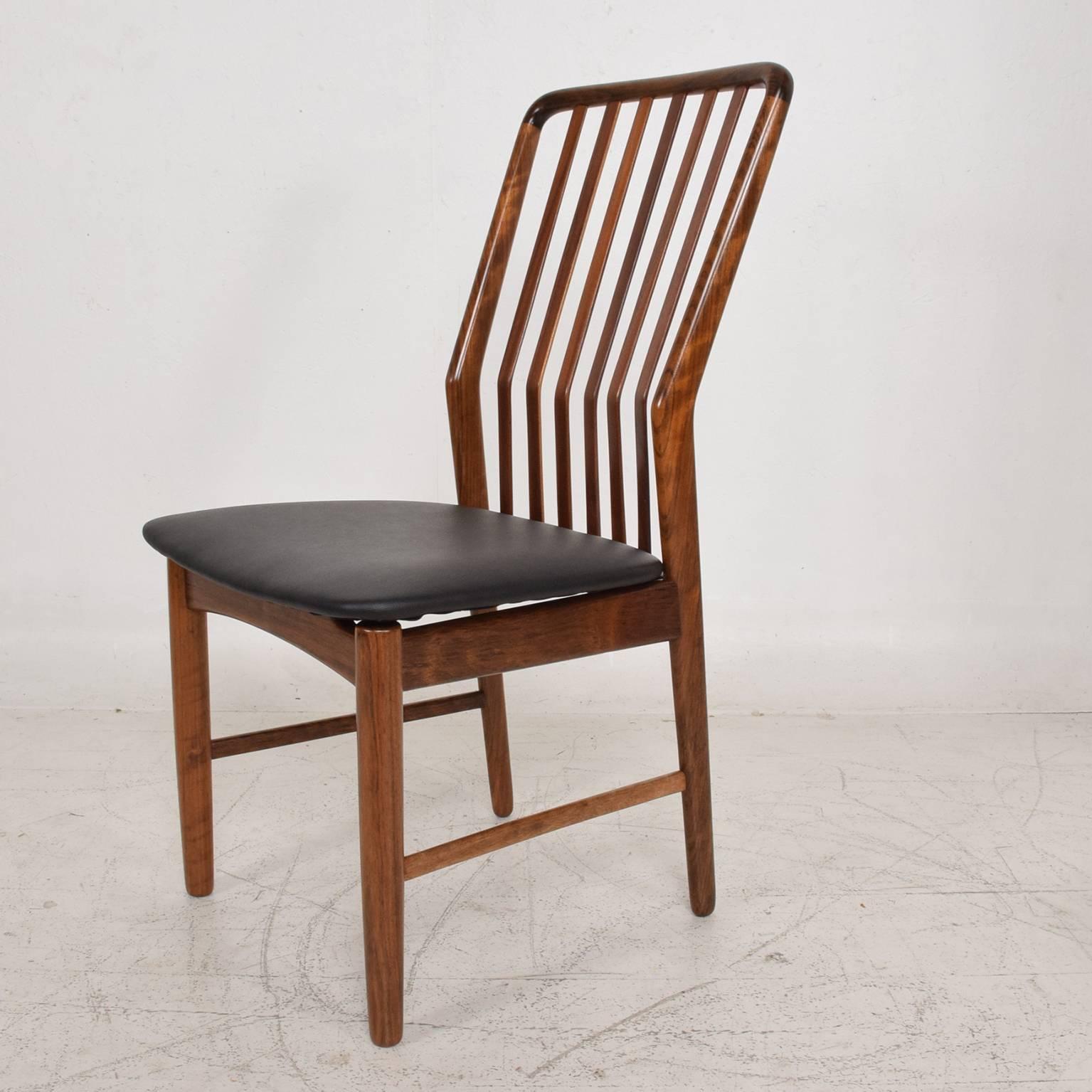 Mid-20th Century Midcentury Danish Modern Set of Six Dining Chairs by Moreddi, Tiger Wood