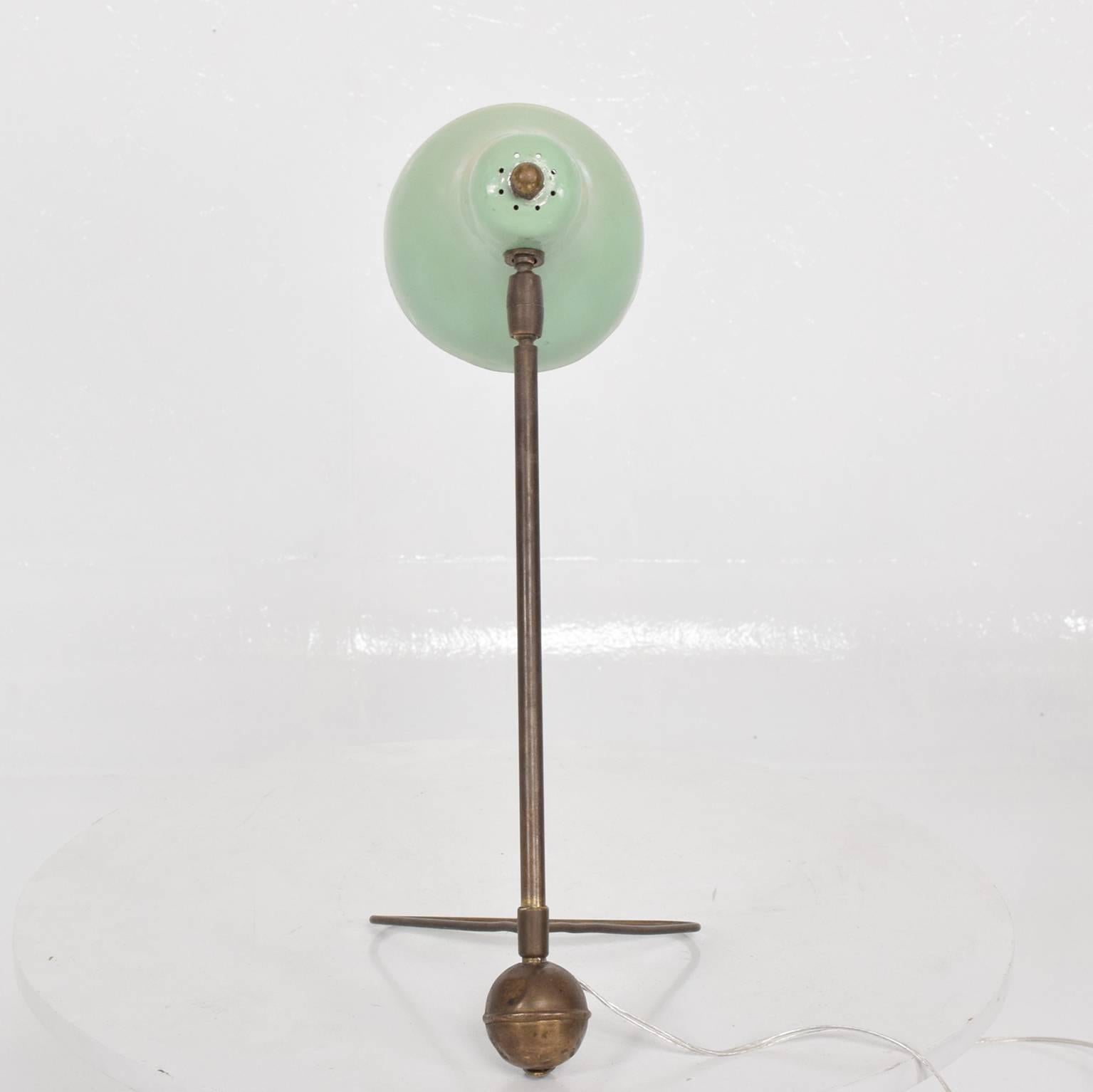 Mid-Century Modern Italian Table Lamp Wall Sconce Lime Green Color Brass Body 2