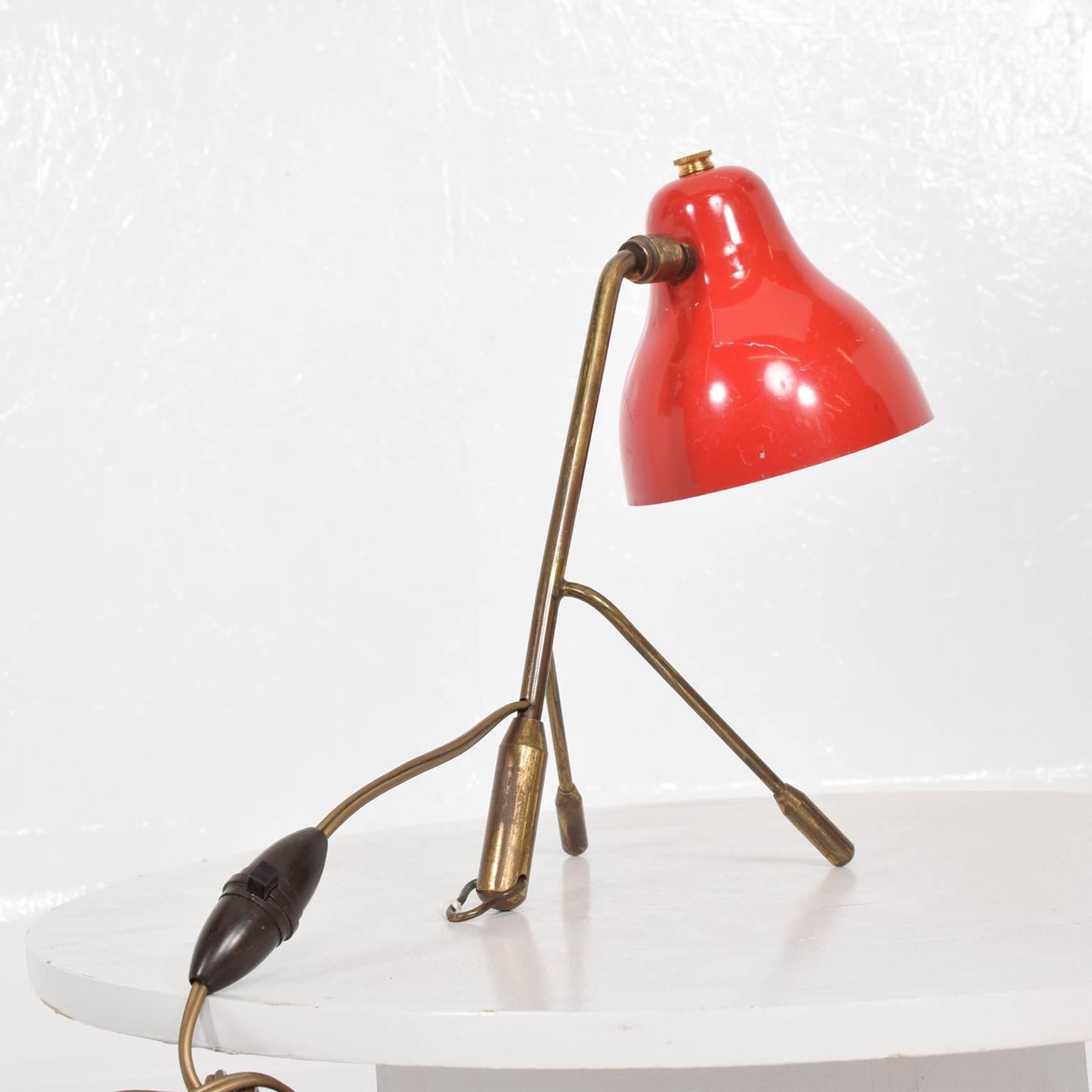 Mid-Century Modern Midcentury Italian Modern Red Table Lamp -Wall Sconce
