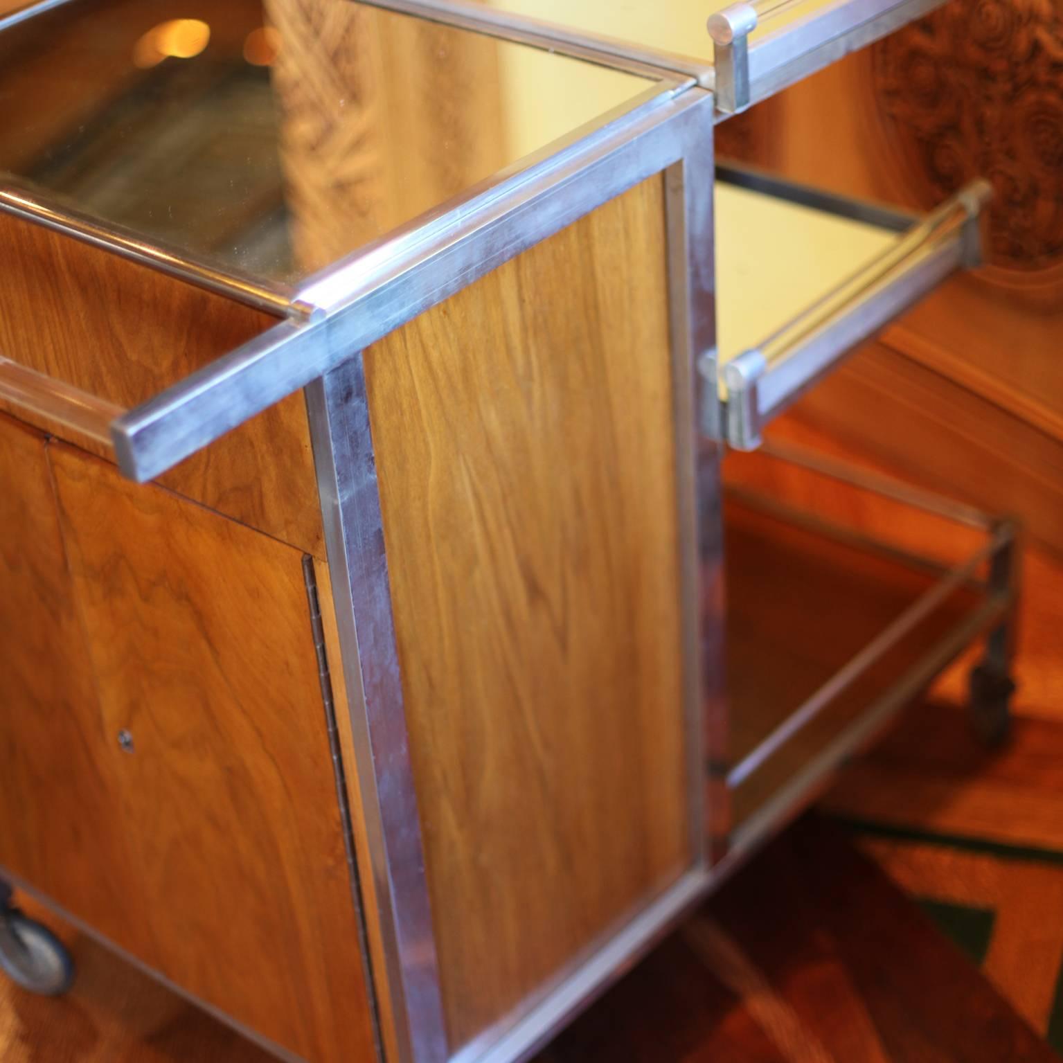 Mid-20th Century Dry Bar Service Cart by Jacques Adnet