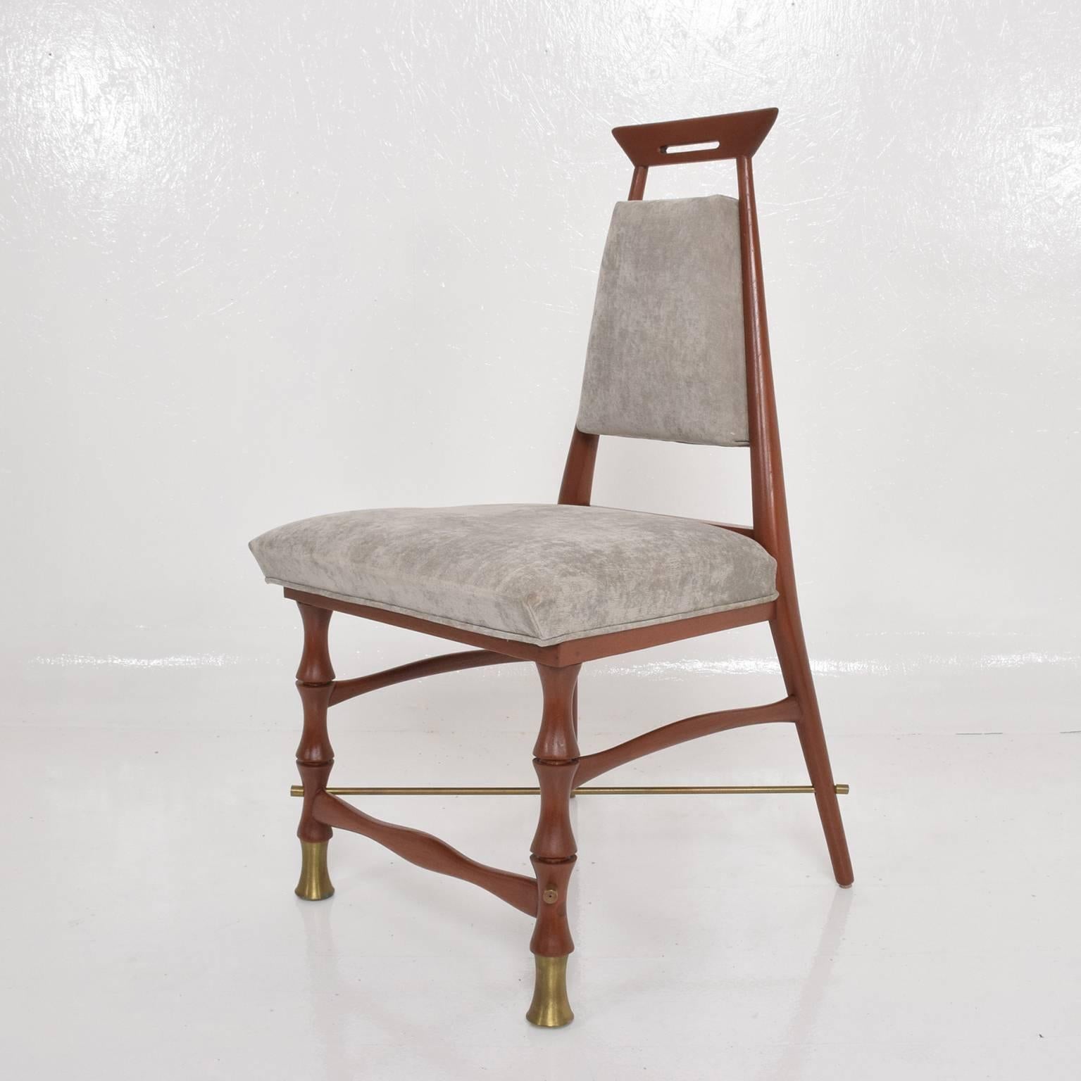 Patinated Set of Six Dining Chairs after Frank Kyle, Mexican Mid-Century Modern