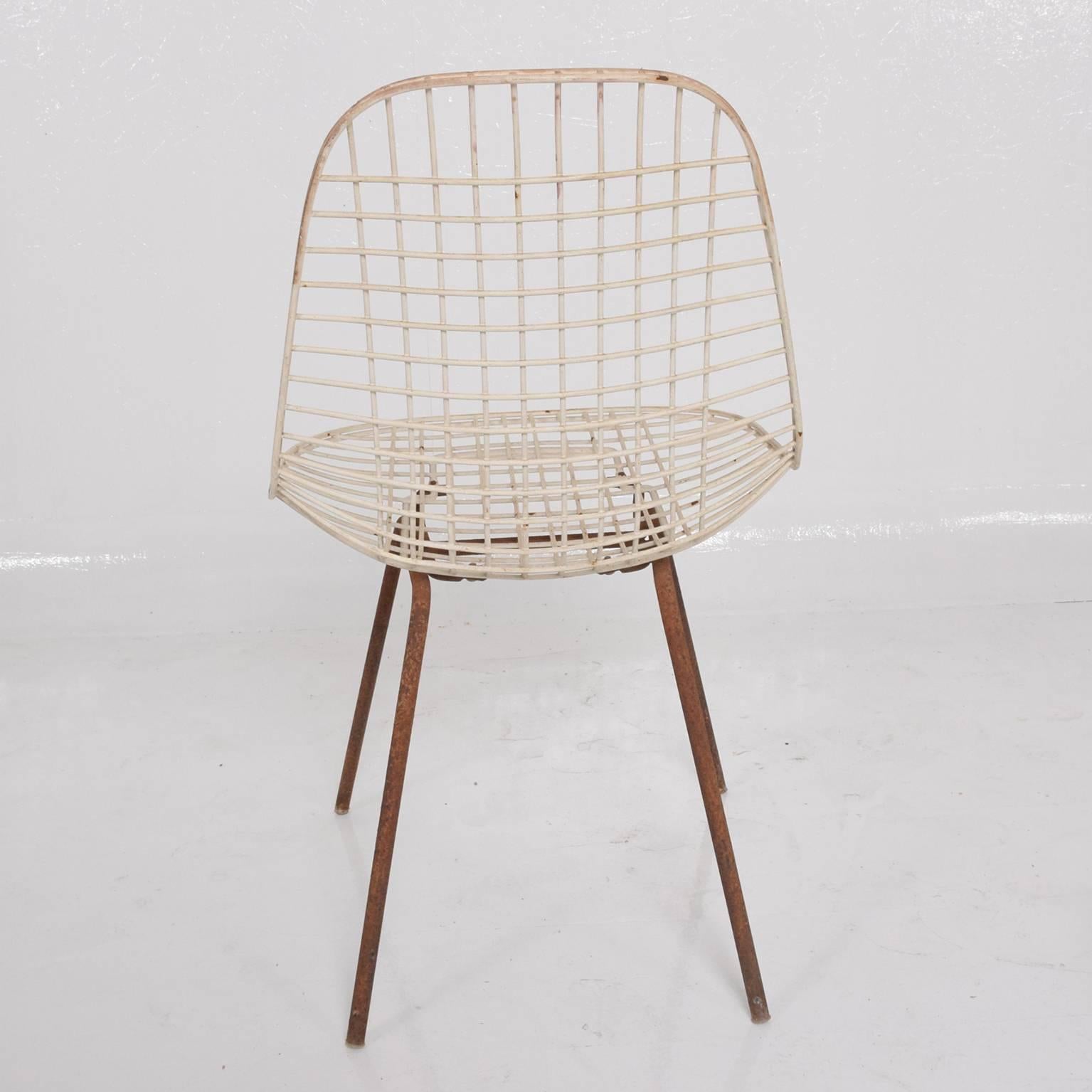 Mid-Century Modern Set of Three Wire Chair DKX 5 by Ray & Charles Eames Designed in 1951
