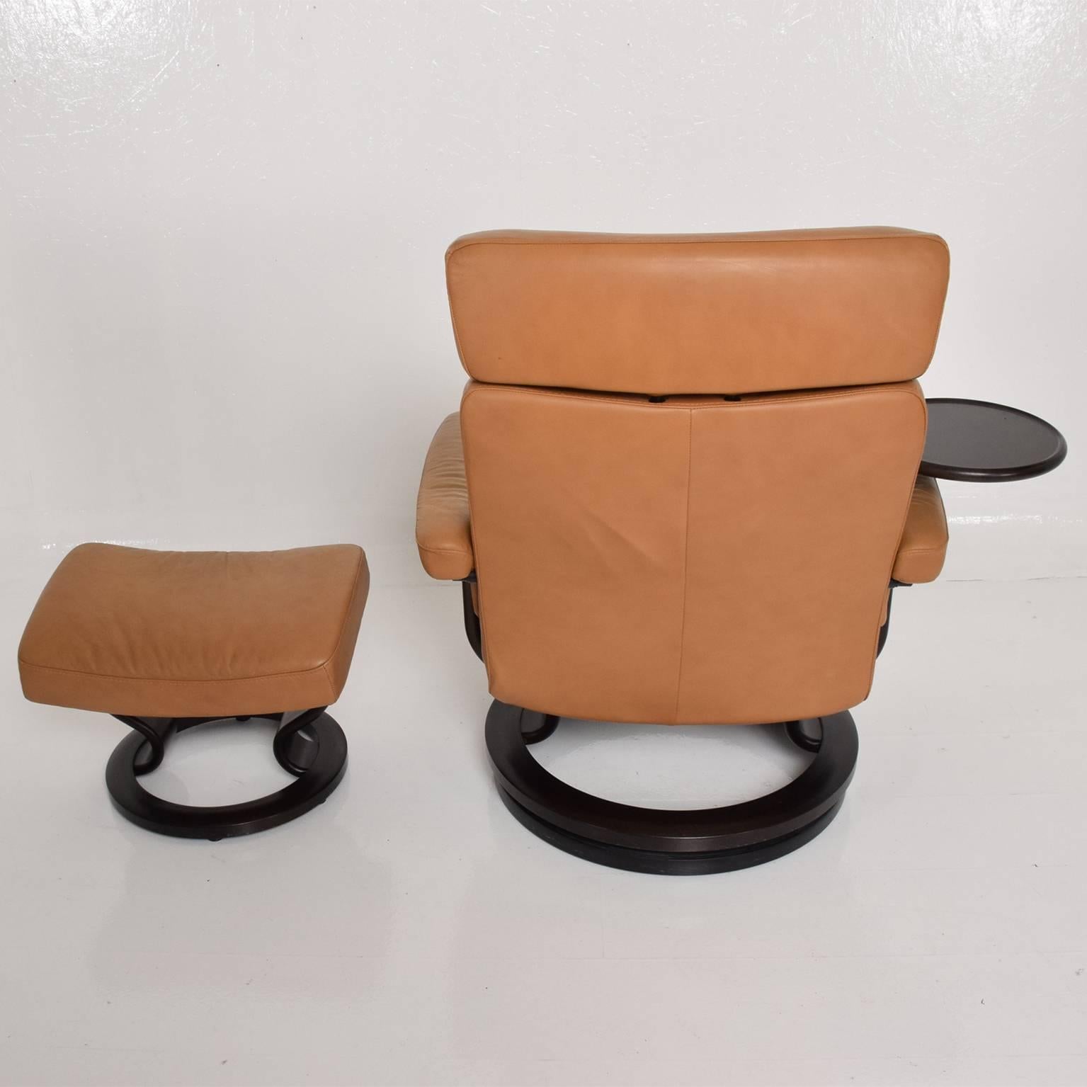 Norwegian Ekornes Stressless Recliner with Matching Ottoman Scandinavian Modern