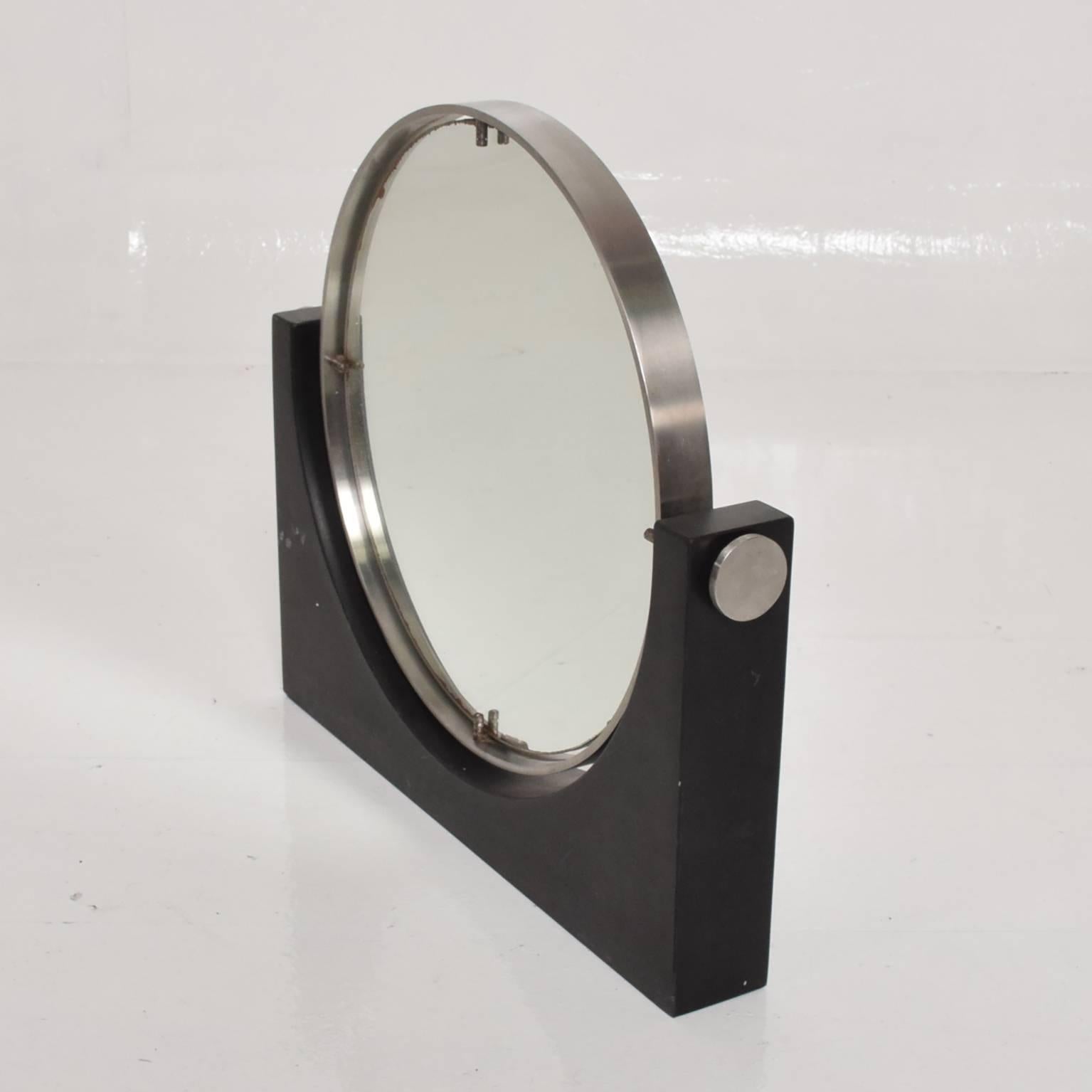 Mid-Century Modern Italian Table Mirror Black Marble 3