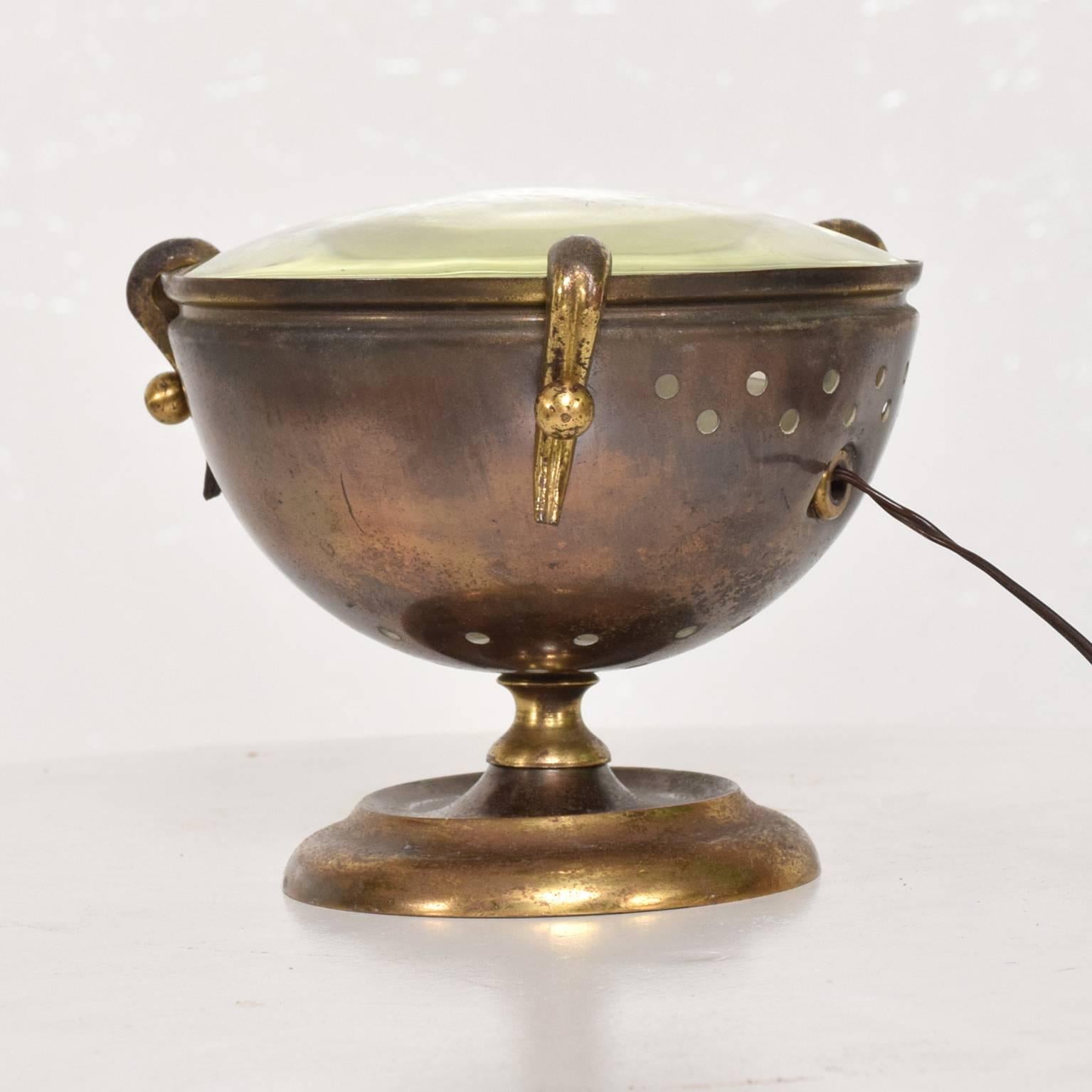Patinated Mid-Century Modern Italian Table Lamp Urn Shape Ponti Style