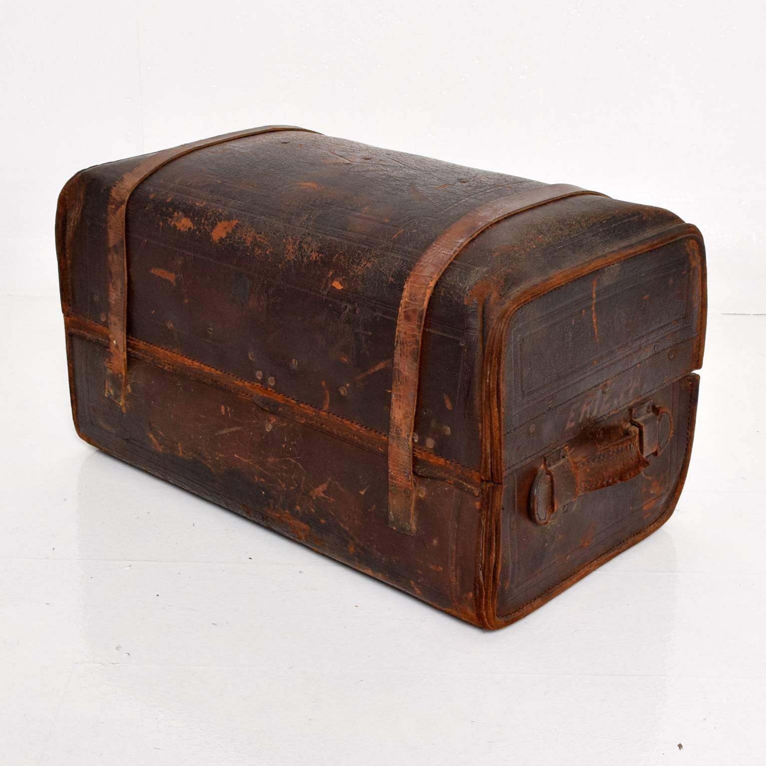 vintage leather trunk