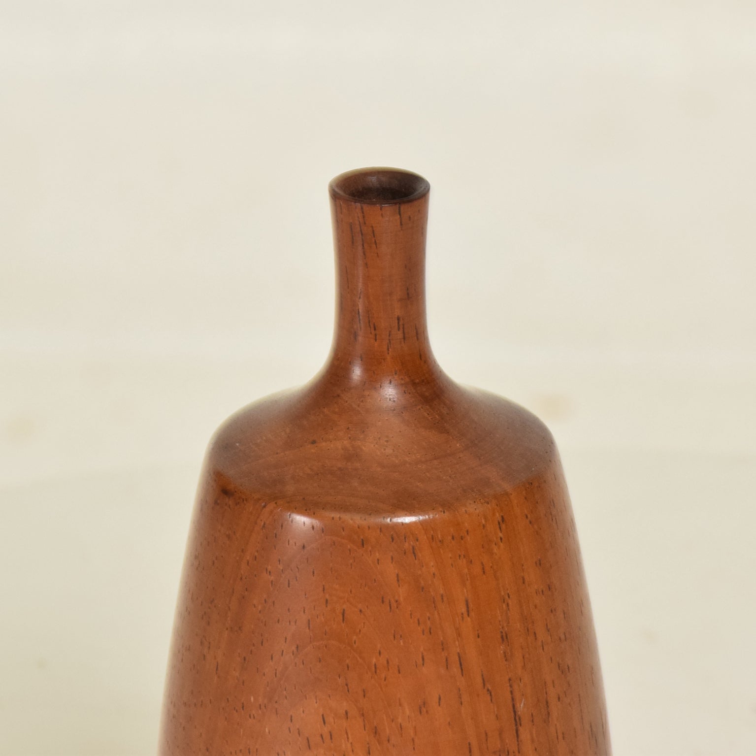 Mid Century Modern Rosewood Sculptural Decorative Vase By Osolnik
