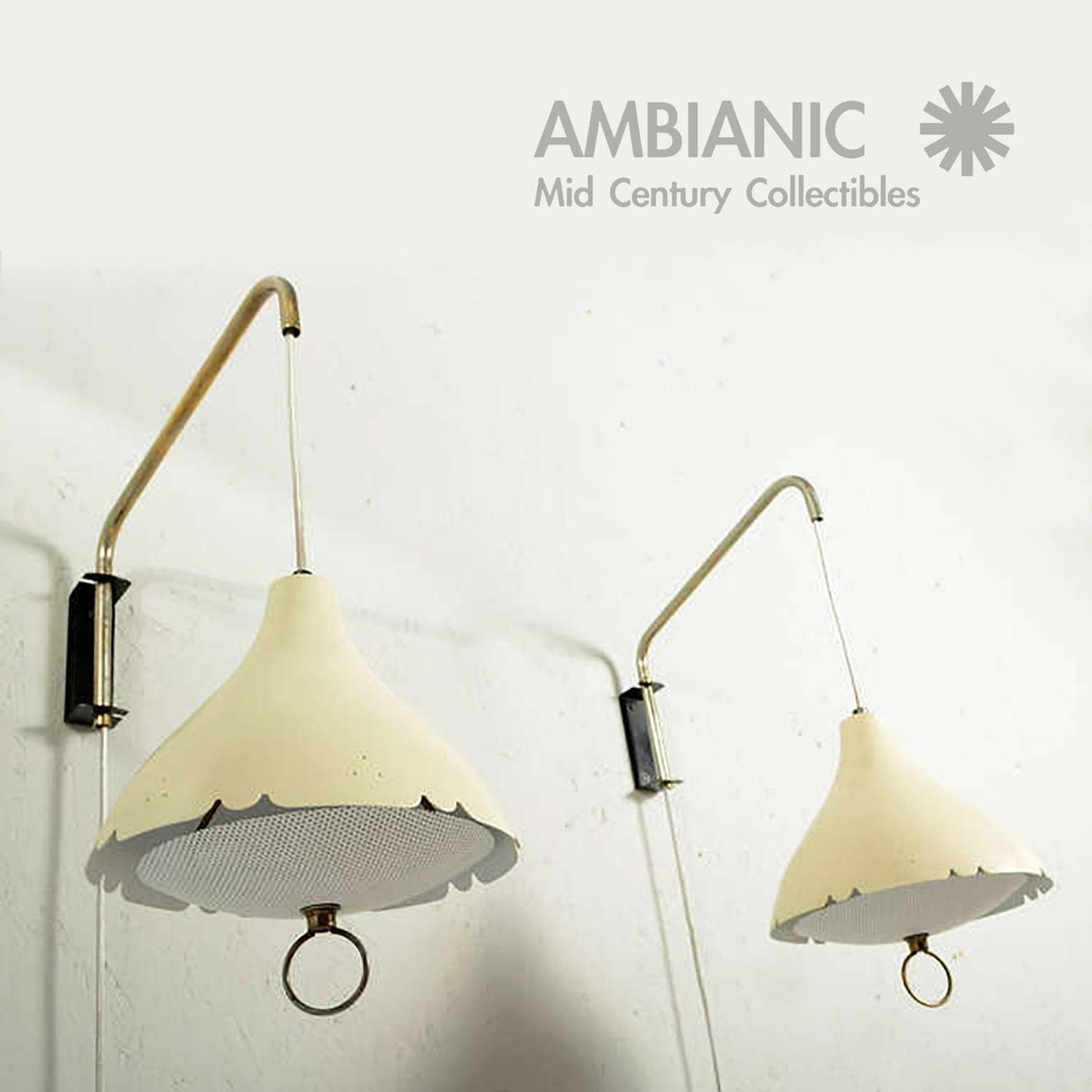 Mid Century Modern Pair of Wall Sconces After Lightolier For Sale at 1stdibs