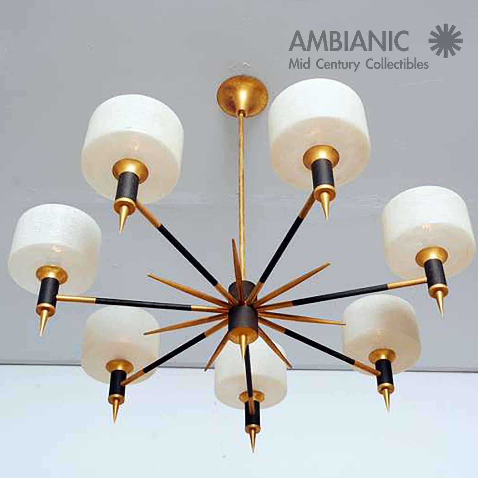 Aluminum Mid-Century Modern  French Chandelier by Arlus