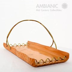 Aldo Tura Cusano Macabo Milano Wood and Brass Basket