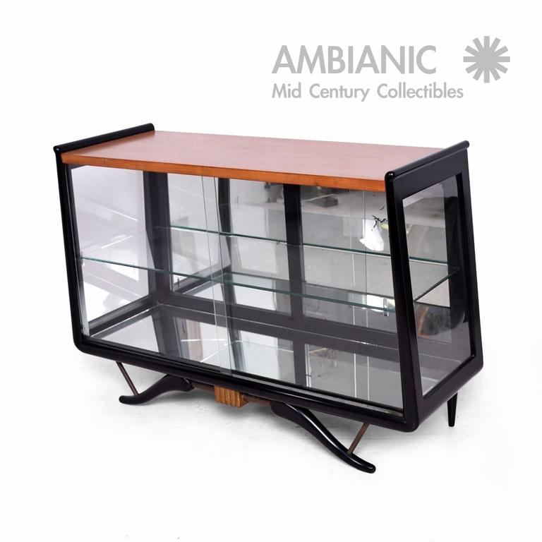 Small Credenza with Glass Doors Attributed to Eugenio Escudero For Sale