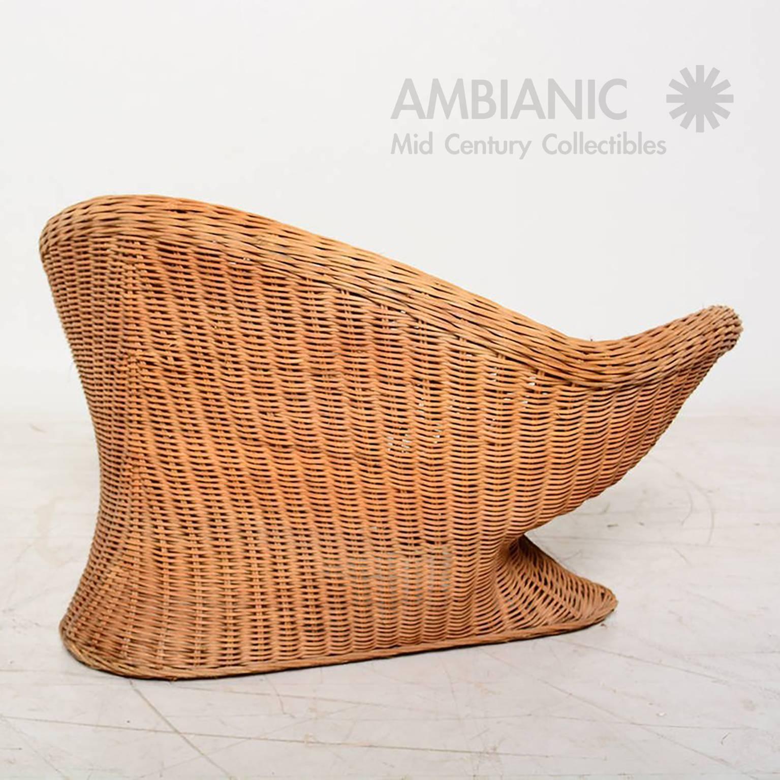 Mid-Century Modern Mid Century Modern Italian Wicker Chair