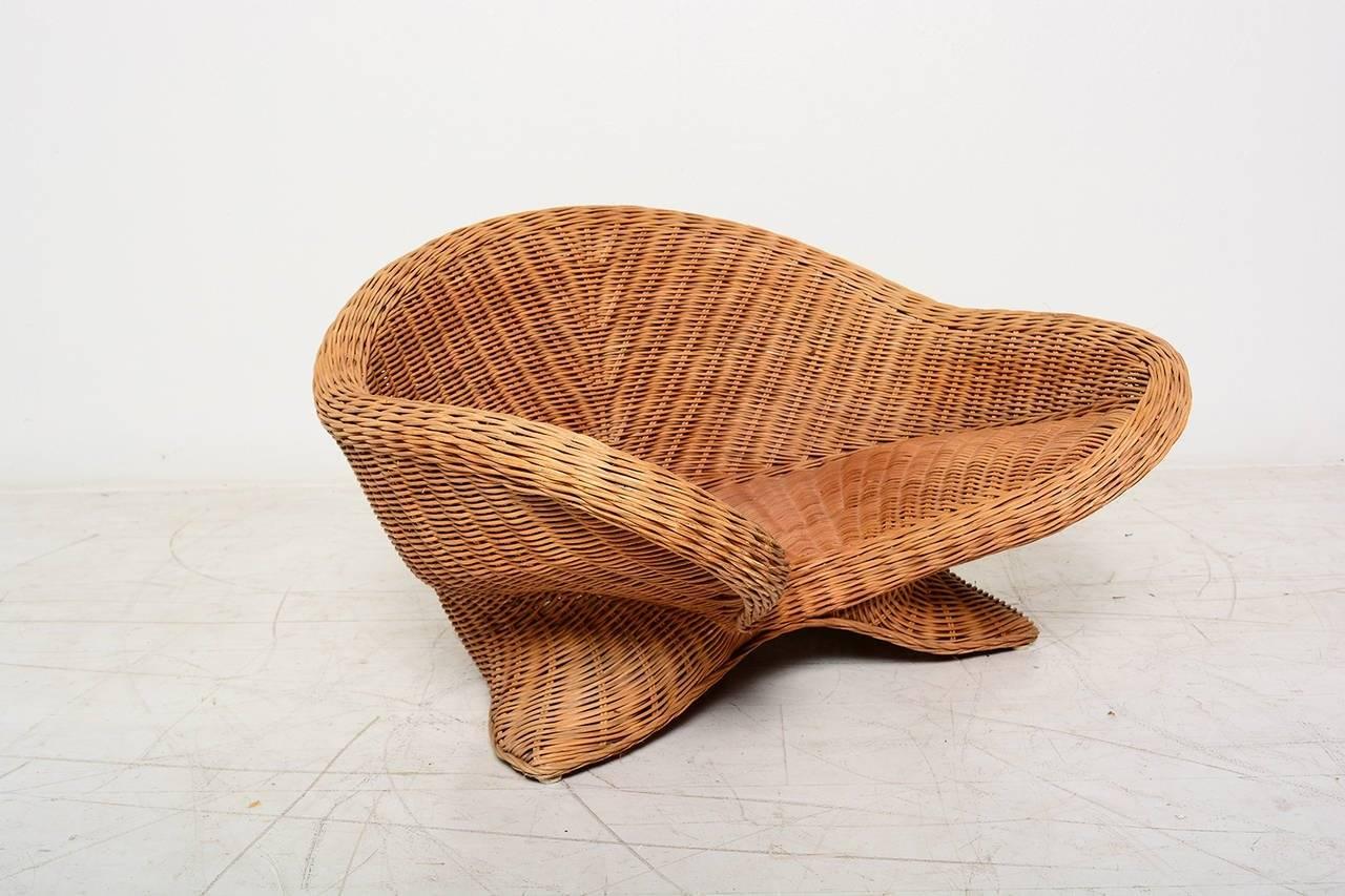 Mid-20th Century Mid Century Modern Italian Wicker Chair