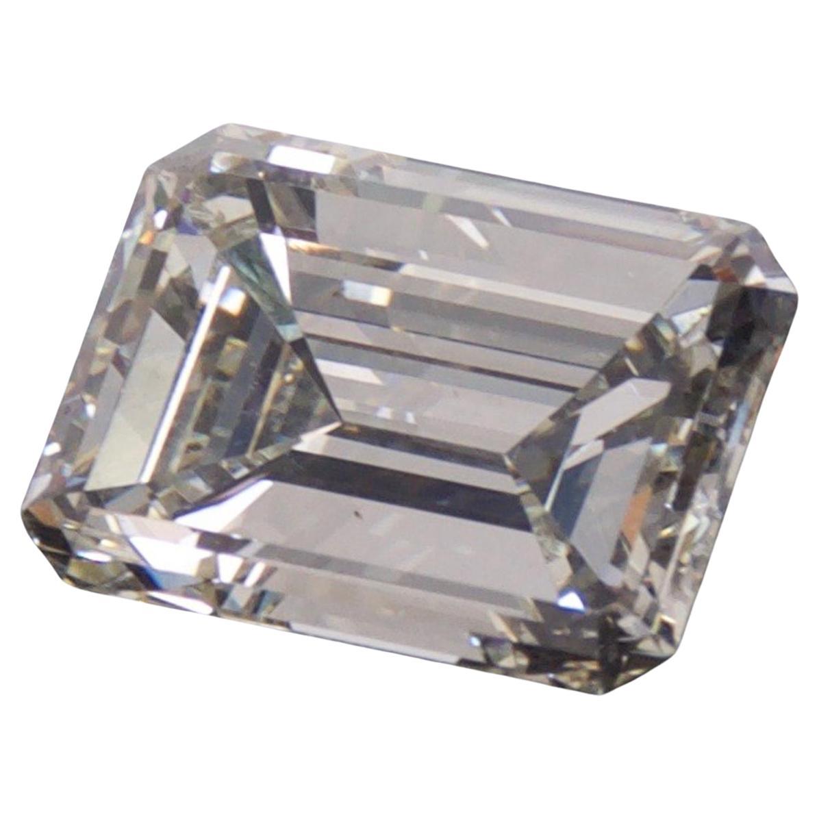 1970s Emerald Cut Stone Engagement Diamond Ring 4.08 Carat GIA Certified 