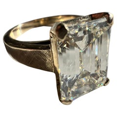 1970s GIA Certified 4.08 Carat Emerald Cut Diamond Ring