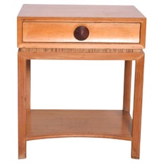 Paul Frankl Art Deco Nightstand Blonde Mahogany 1950s Brown Saltman