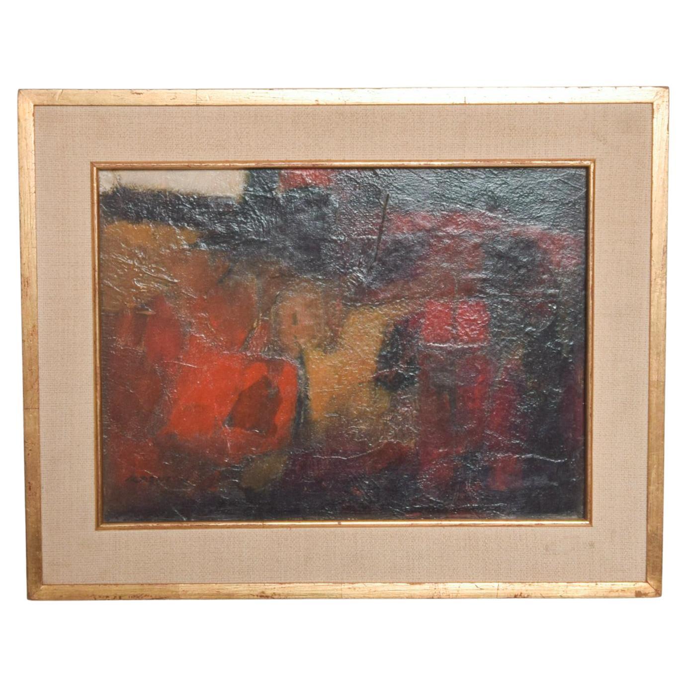 1970s Art Abstract Oil Painting manner Leonardo Nierman For Sale