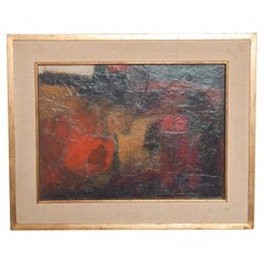 1970s Burnt Red Modern Art Abstract Oil Painting style of Leonardo Nierman