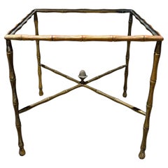 1950s Hollywood Regency Faux Bamboo Brass Side Table by Arturo Pani