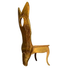  Sensuous Sculpture Shapely Female Chair in Brass 1970s Modern Surrealism