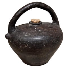 Poterie française du 19ème siècle faite à la main Jug Vessel antique