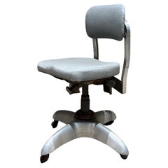 1950s Gio Ponti Goodform Silver Industrial Tanker Chair Swivel Office
