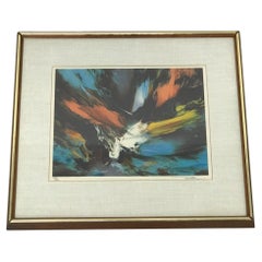1980s Leonardo Nierman Abstract Wall Art Lithograph #2 signed