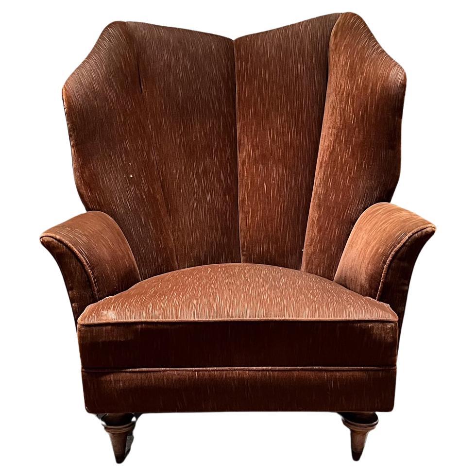 1940s Arturo Pani Sophisticated Wingback Lounge Chair Mexico City 