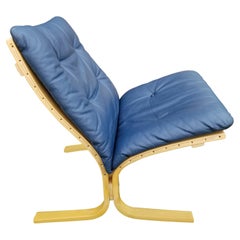 Ingmar Relling SIESTA Lounge Chair Westnofa Blue Leather Norway 1960s