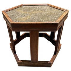 Mid-Century Modern John Keal Brown Saltman Hexagonal Side Table