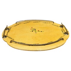 Mid-Century Modern Aldo Tura Service Tray, Goatskin & Brass, 1960s