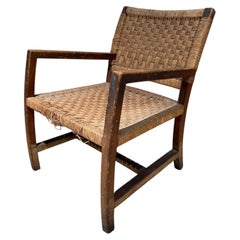 Sessel im Clara-Porset-Stil, rotes Kiefernholz und Seegras, Mexiko, 1940er Jahre