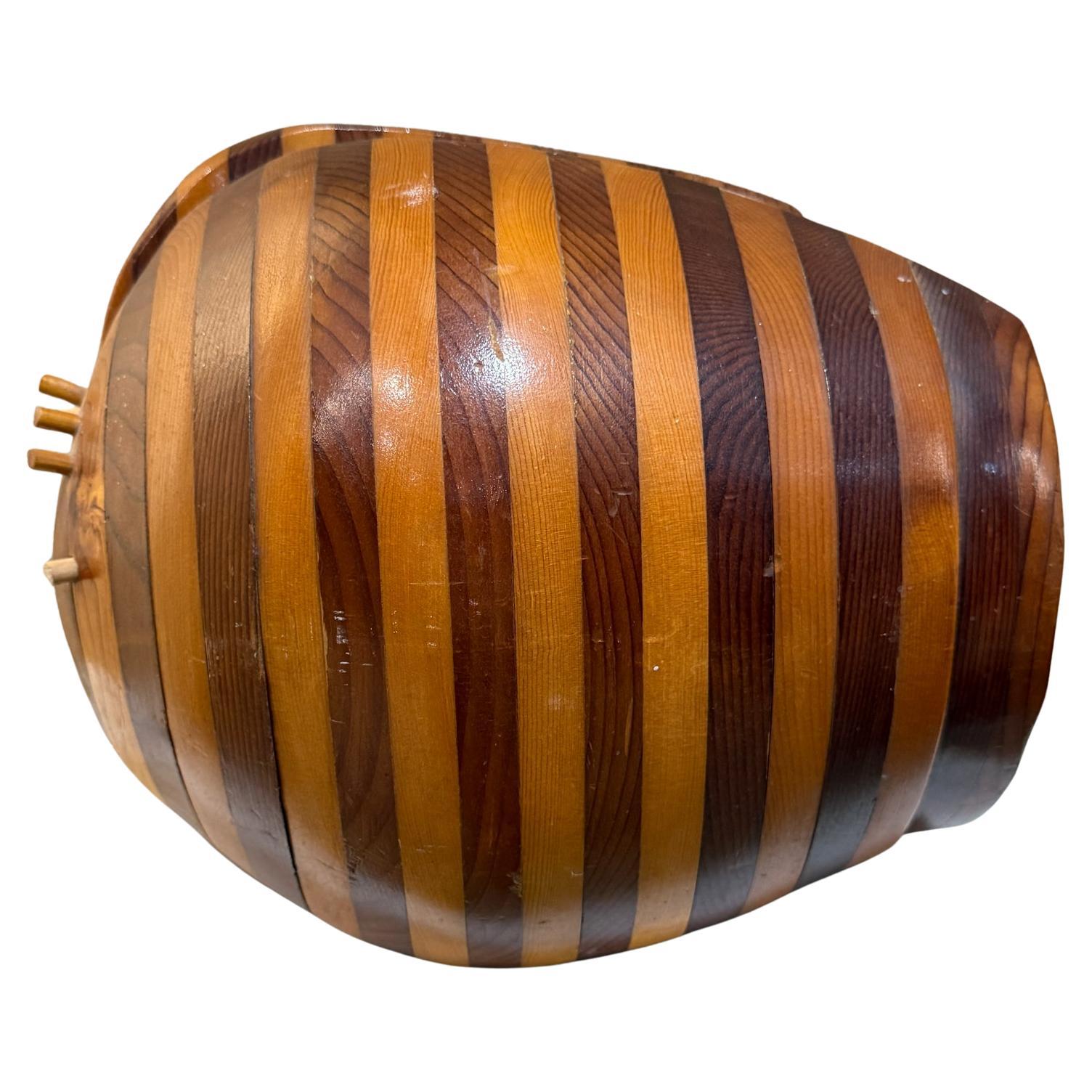Mid-Century Modern Striped Wood Art Abstract Sculpture For Sale