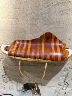 Mid-Century Modern Abstract Table Sculpture Exotic Wood Stripe