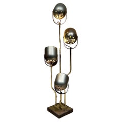 1970s Goffredo Reggiani Brass Floor Lamp 4 Stem Spotlight ITALY